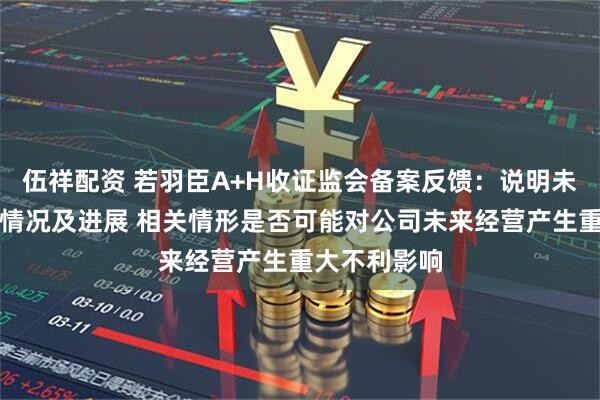 伍祥配资 若羽臣A+H收证监会备案反馈：说明未决诉讼具体情况及进展 相关情形是否可能对公司未来经营产生重大不利影响